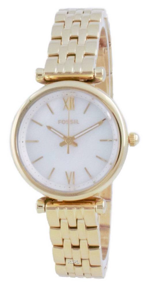 Fossil Carlie Mini Gold Tone Stainless Steel Quartz ES5067SET With Gift Set Women's Watch