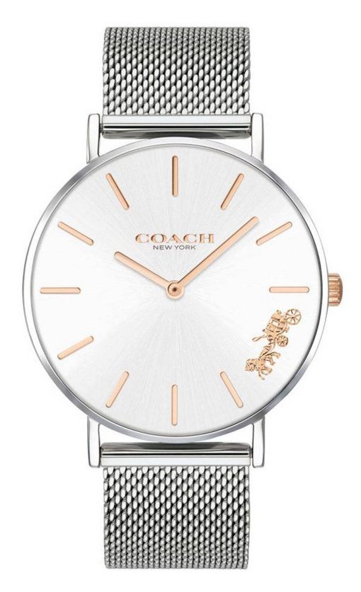 Coach Perry Silver Dial Stainless Steel Mesh Quartz 14503124 Womens Watch
