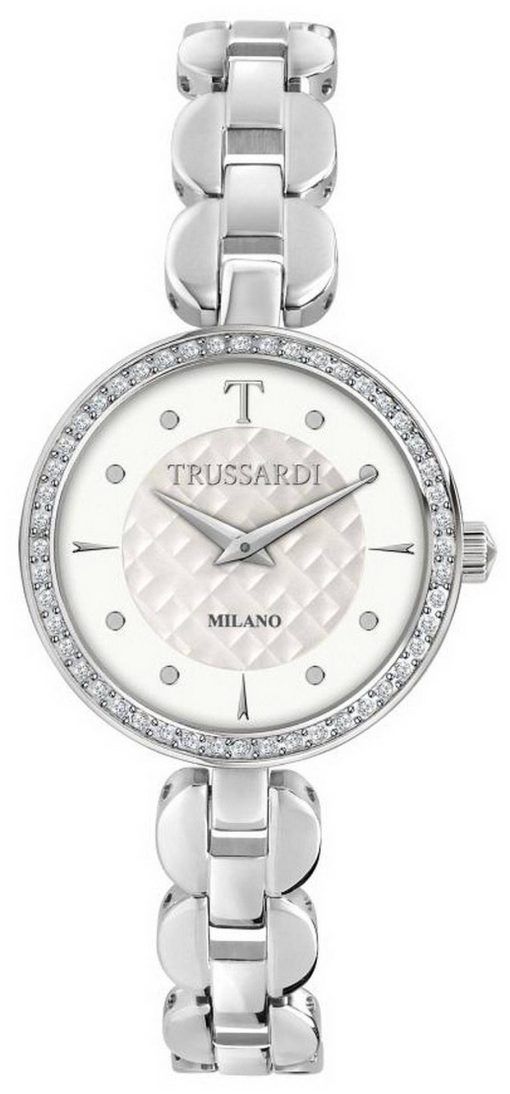 Trussardi T-Chain Crystal Accents Stainless Steel Quartz R2453137501 Womens Watch