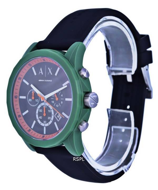 Mens Quartz - AX1348 Armani Outerbanks Exchange Chronograph Silicon ZetaWatches Watch