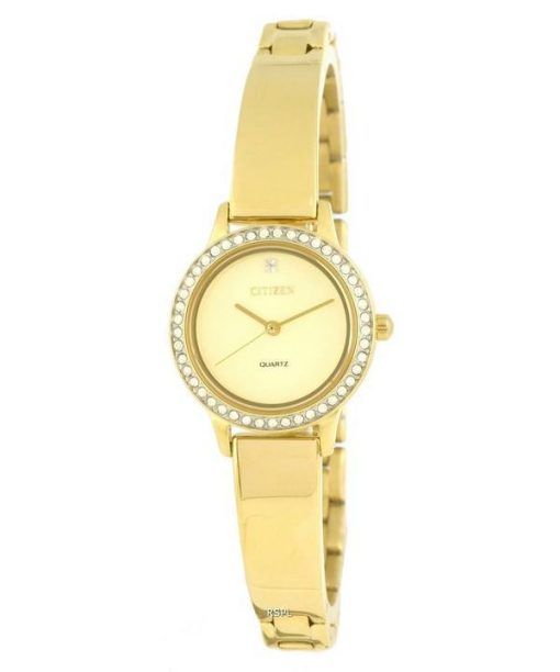 Citizen Crystal Accents Gold Tone Stainless Steel Quartz EJ6132-55P.G Womens Watch