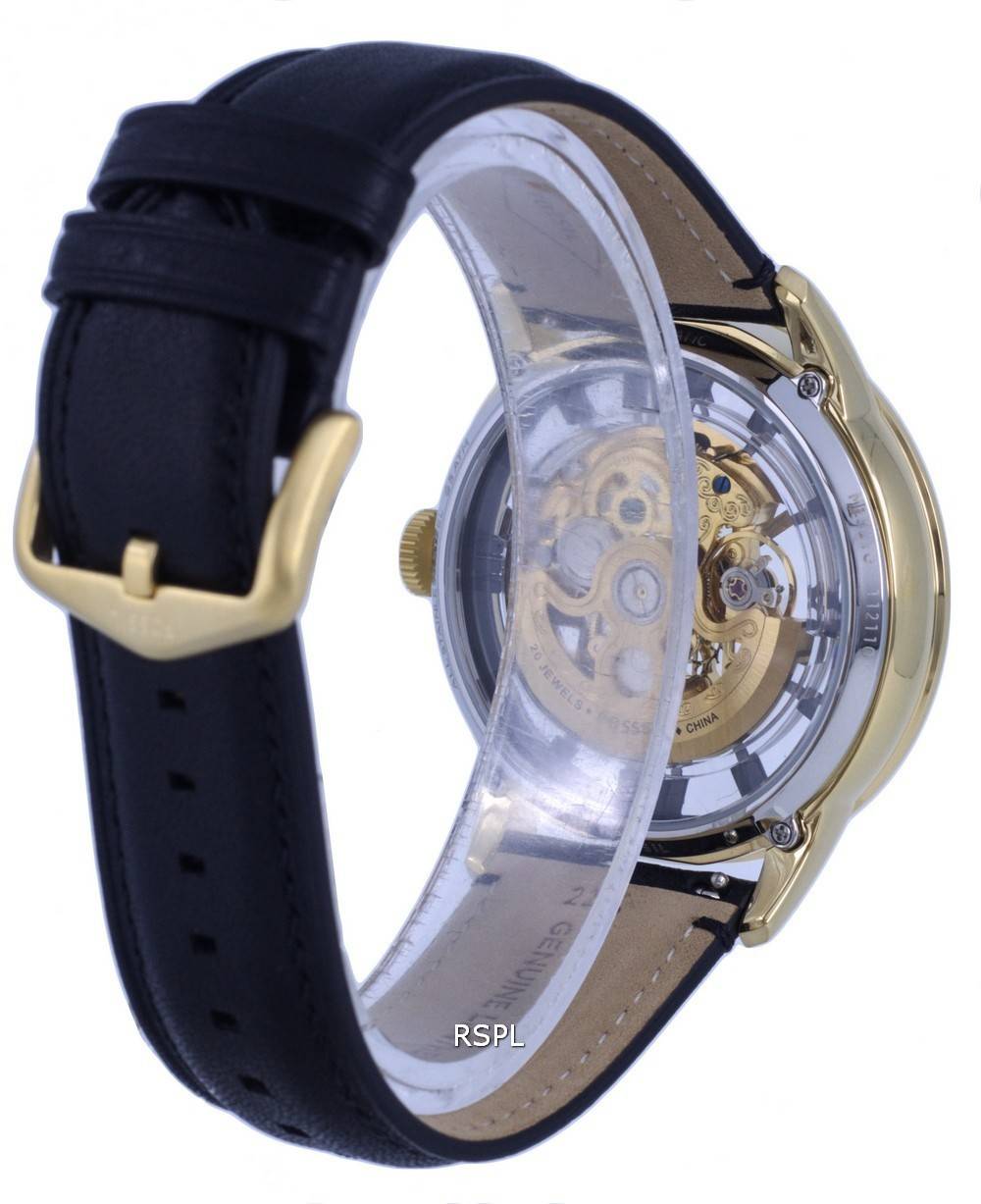 Fossil Townsman Leather Skeleton Dial Automatic ME3210 Mens Watch ...