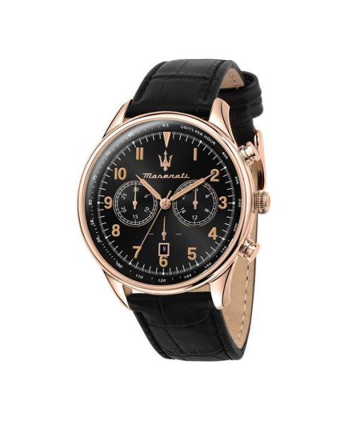 Maserati Tradizione Chronograph Black Sunray Dial Quartz R8871646001 100M Mens Watch