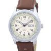 Seiko 5 Sports Military Automatic Japan Made Ratio Brown Leather SNZG07J1-LS12 Men's Watch