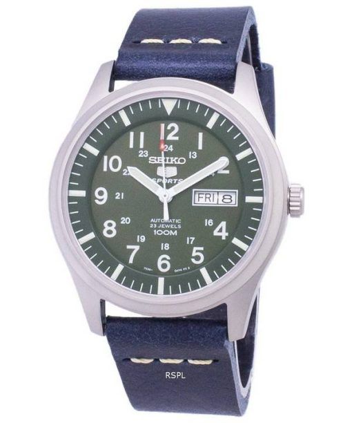 Seiko 5 Sports SNZG09K1-LS15 Automatic Dark Blue Leather Strap Men's Watch