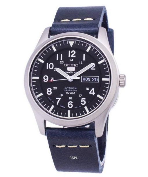 Seiko 5 Sports SNZG15J1-LS15 Automatic Japan Made Dark Blue Leather Strap Men's Watch