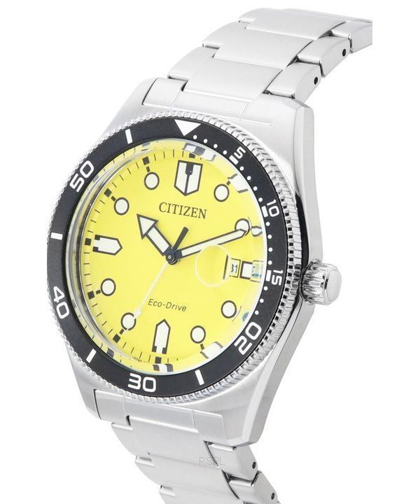 Citizen Sport Eco-Drive Stainless Steel Yellow Dial AW1760-81Z 100M Men ...