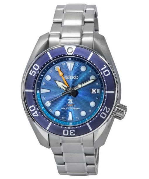 Seiko Prospex Sea Aqua Sumo GMT Blue Dial Solar Diver's SFK001J1 200M Men's Watch