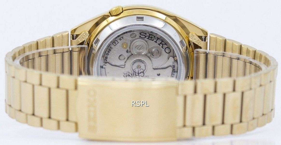 Seiko Series 5 Automatic Gold Dial Men's Watch SNXS80K1