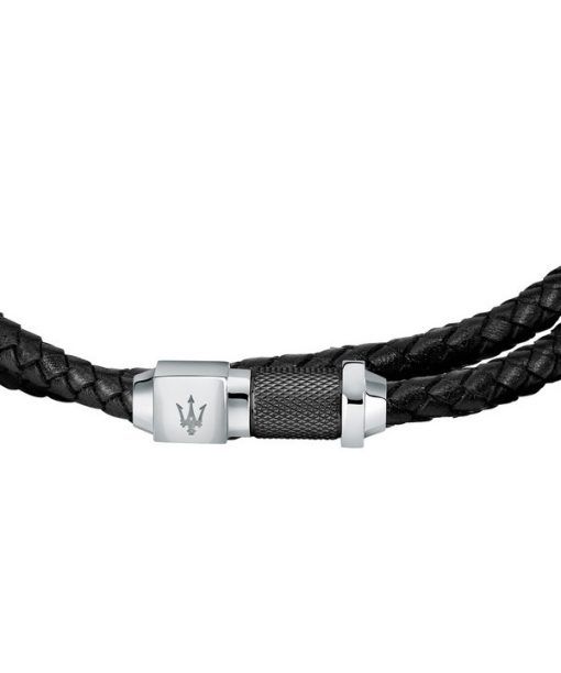 Maserati Jewels Recycled Leather And Stainless Steel Bracelet JM223AVE18 For Men